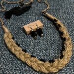 Rustic Noir Braided Jute Necklace Set - Image 2