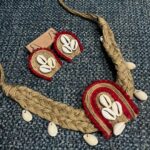 Rustic Radiance – Jute & Cowrie Shell Tribal Necklace Set in Earthy Red - Image 2