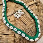 Shell & Thread – Green Cowrie Braided Necklace Set