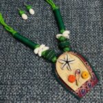 Tribal Craft Pendant Necklace – Woven Bamboo & Eco Beads - Image 2