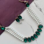 Amber Grace – Pearl & Citrine Stone Necklace Set - Image 2