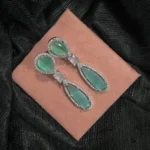 Emerald Dew Statement Drop Earrings