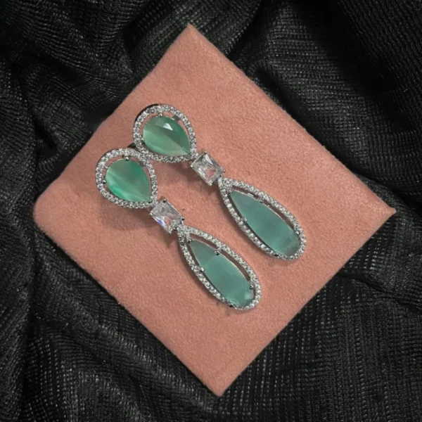 Emerald Dew Statement Drop Earrings