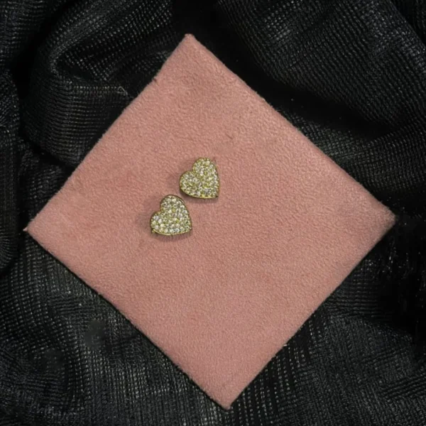 Golden Heart Crystal Studs