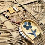 Handcrafted Bamboo Pendant Necklace Set with Tribal-Inspired Detailing