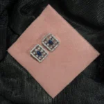 Midnight Grid Crystal Stud Earrings