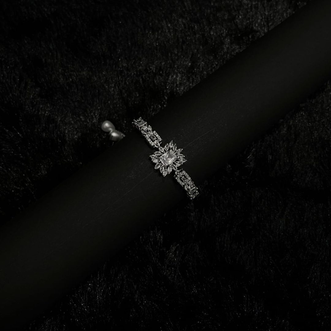 Midnight Radiance – Silver Cubic Zirconia Bracelet Midnight Radiance – Silver Cubic Zirconia Bracelet - Image 1