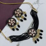 Noor-e-Nazakat – Black Beads & Meenakari Choker Set - Image 2