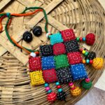 Patchwork Parade – Multicolor Kantha Stitch Boho Necklace Set