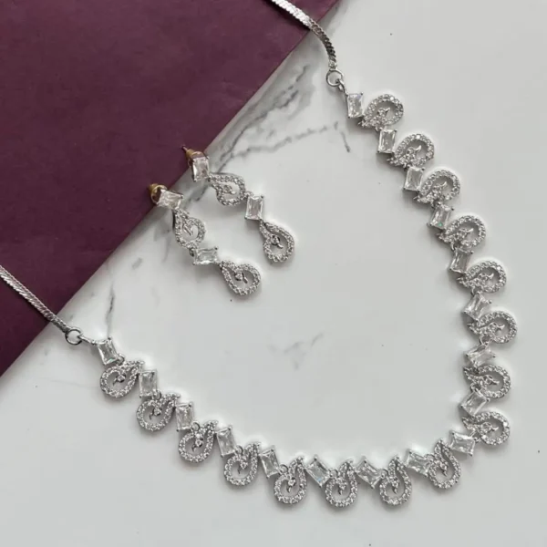 Radiant Zirconia Bridal Necklace & Earring Set