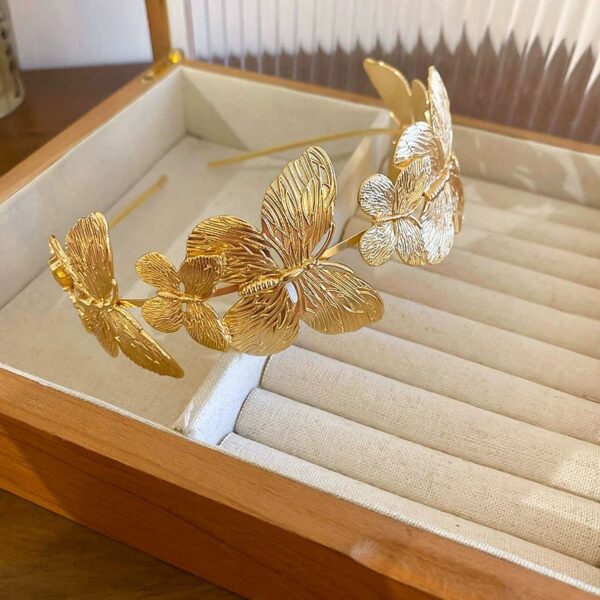 Metal Butterfly Hairband With Simple Fashion Design And Electroplating Treatment For Women