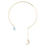 fashion Jewelry For Ladies Simple And Generous Alloy Moon Drop Short Necklace - Image 2