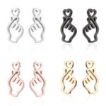 Korean Heart Gesture Studs - Image 2
