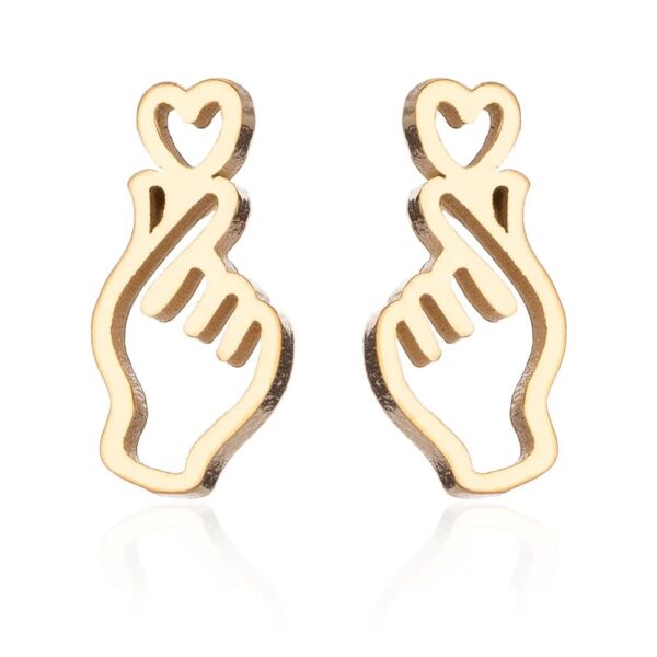 Korean Heart Gesture Studs