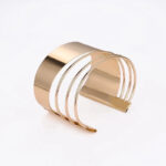 Gold toned plated Hollow Cuff Bangle – Modern Streetwear Luxury Wristband