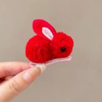Cute Rabbit Plush Handmade Hair Clip - Image 3