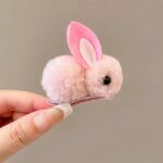 Cute Rabbit Plush Handmade Hair Clip - Image 4