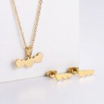 Triple Heart Gold-Plated Jewellery Set β Stainless Steel Pendant & Earrings