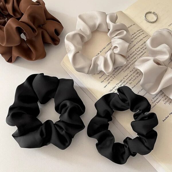 Women’s Fashion Solid Color Satin Hair Tie (Set of 3)