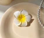 Tropical Frangipani Flower Hair Clip – Handmade Resin Accessory - Image 3